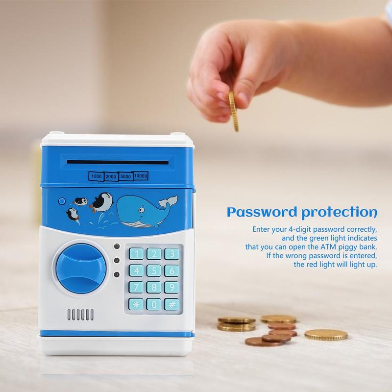 Electronic Cartoon Piggy Bank For Boys Money Bank With Password ATM Piggy Bank For Real Money For Kids And Adults Decor Light Gift