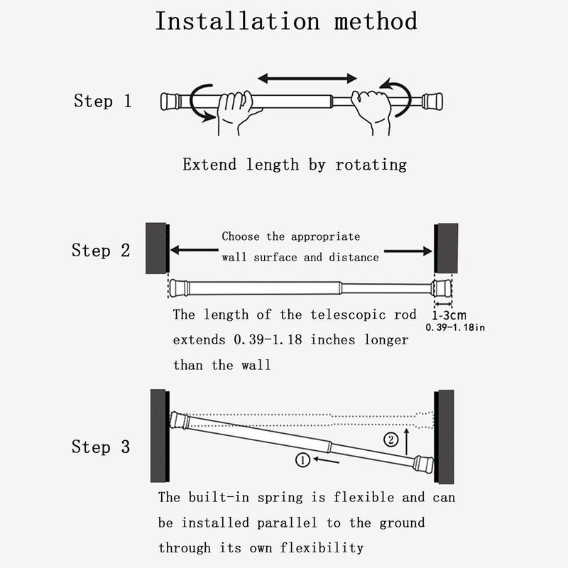 Punch-free Shower Curtain Rod, 1 Count Mini Portable Adjustable Retractable Storage Rod, Multifunctional Bathroom Rod