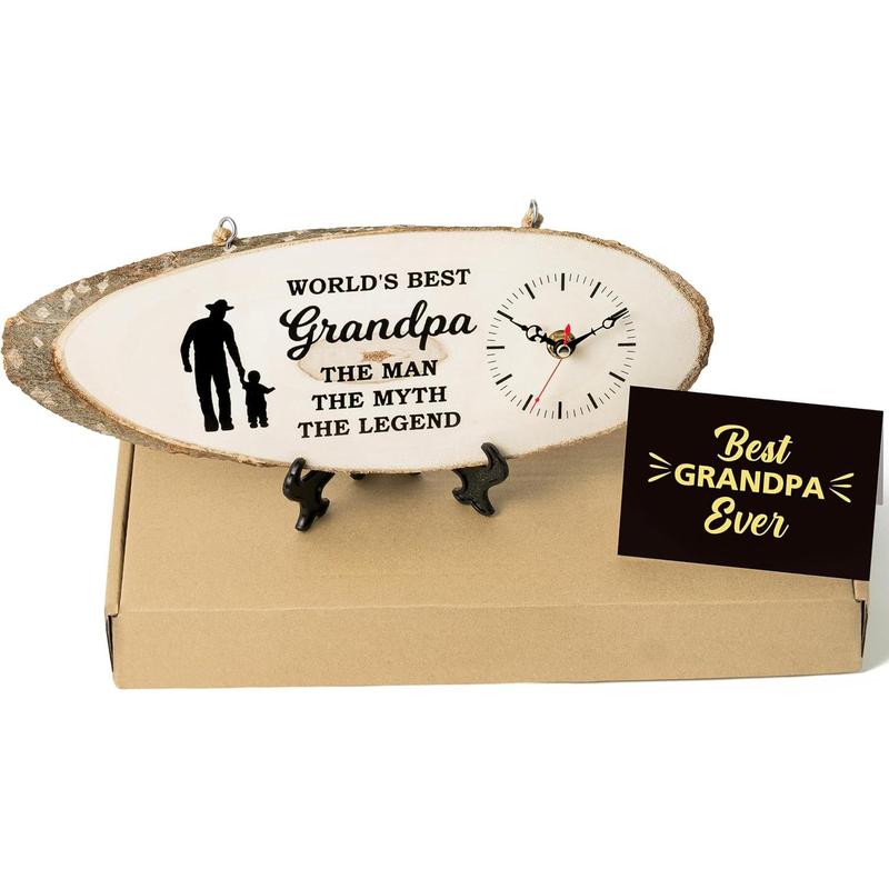 Gift for Grandpa Wooden Clock, Grandpa Gift for Fathers Day, Grandpa Birthday Gift from Granddaughter, Birthday Gift for Grandpa Who Wants Nothing, Gift from Grand to My Grandpa Gift