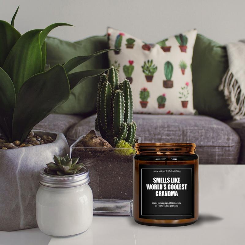 Smells Like World's Coolest Grandma Candle, Funny Grandma Gift, Smells Like Candle,  Soy For Badass Grandma, Organic Candle Aroma Decor