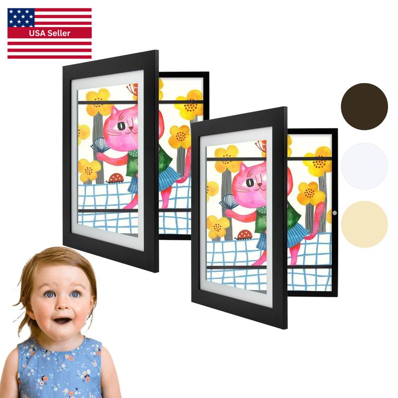 1 Pc Kids Art Frame (13x10) - Magnetic Photo Frame - Kids Art Frame Changeable - Holds 150-200 Artwork