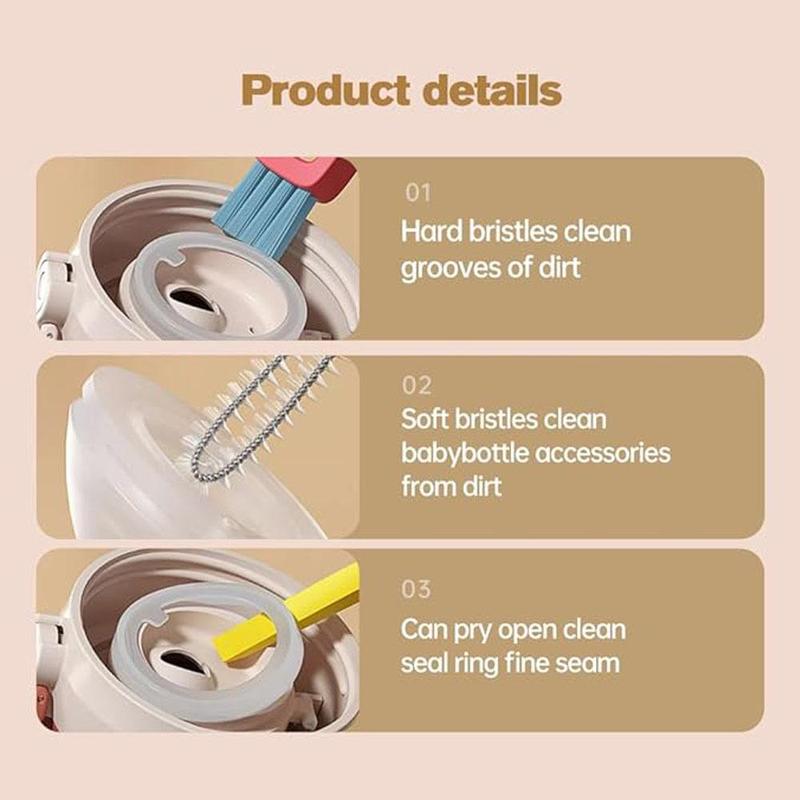 3 in 1 Cup Brush, 1 Count Multifunctional Gap Cleaning Brush, Portable Bottle Cup Cleaning Brush, Household Cleaning Tool