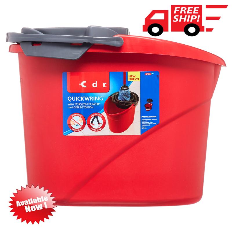 O.C.e.d..a..r QuickWring Bucket, 2.5 Gallon Mop Bucket with Wringer, Red; MOP & BUCKETS; MOP; CLEAN THE ROOM; HOUSEHOLD;....