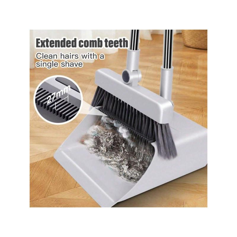 3 In 1 Household Cleaning Set - Thickened Sweeping Broom, Scrub Brush, And Dustpan With Long Handle - Non-Stick Hair Floor Cleaning Tool For Home, Office, School, And Dorm - Easy Cleaning Supplies And Gadgets