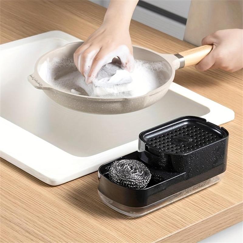 Kitchen 2 in 1 Soap Dispenser, Multifunctional Tabletop Sponge Holder, Kitchen Sink Soap Dispenser