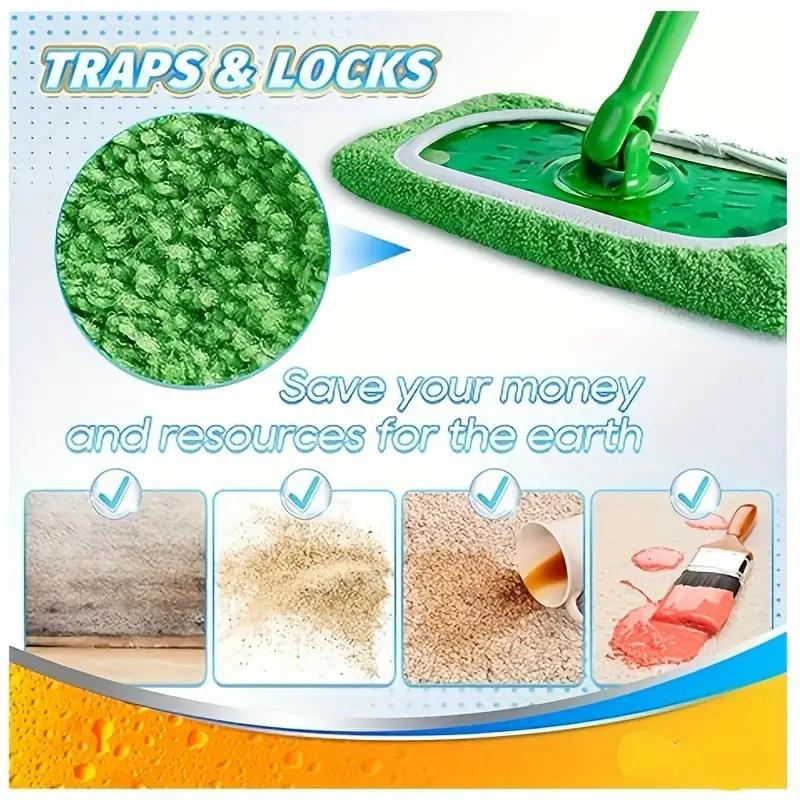 8 pcs High-Performance Microfiber Mop Pads - Reusable, Long-Lasting Dust Removal - Wet & Dry Cleaning，Essential Home & School Cleaning Accessories