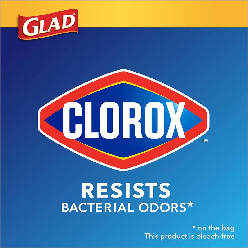 Glad Trash Bags, Medium Drawstring Garbage Bags with Clorox, 8 Gallon Grey Trash Bags, Lemon Fresh Bleach Scent, (Package May Vary), Lemon, 80 Count No brand