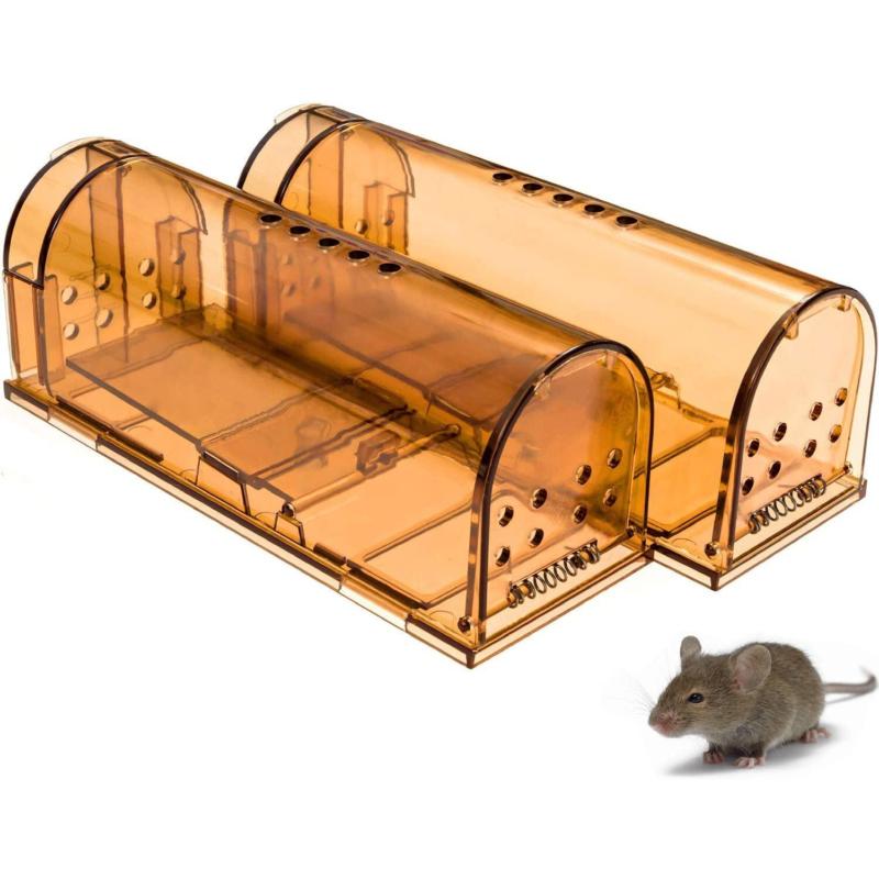 NEW 4Pcs Rodent Animal Mouse Humane Rat Live Trap Cage Mice Rat Bait Brown