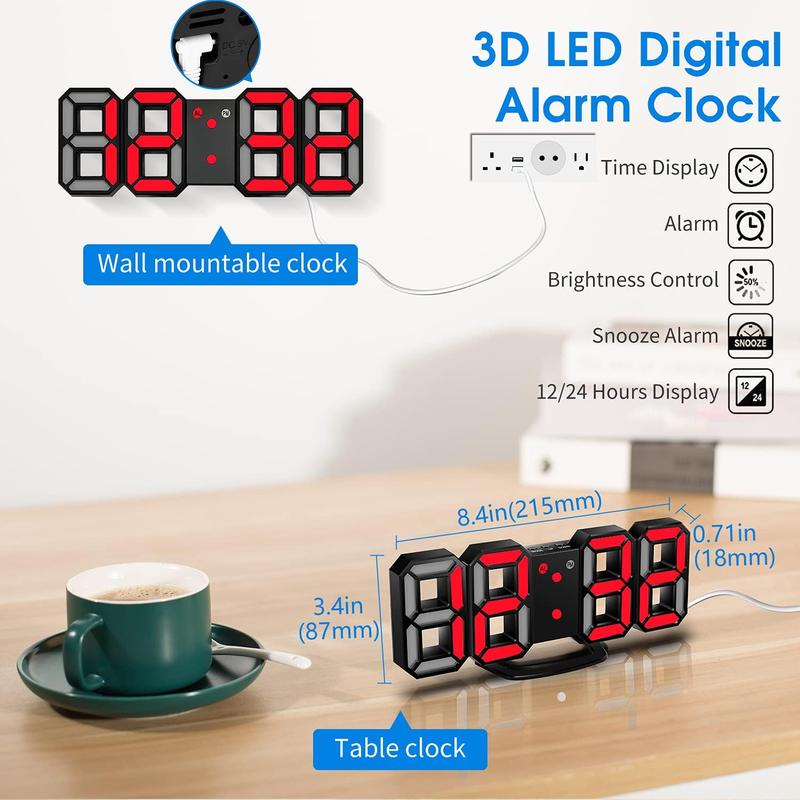 3D LED Wall Clock, 8.4