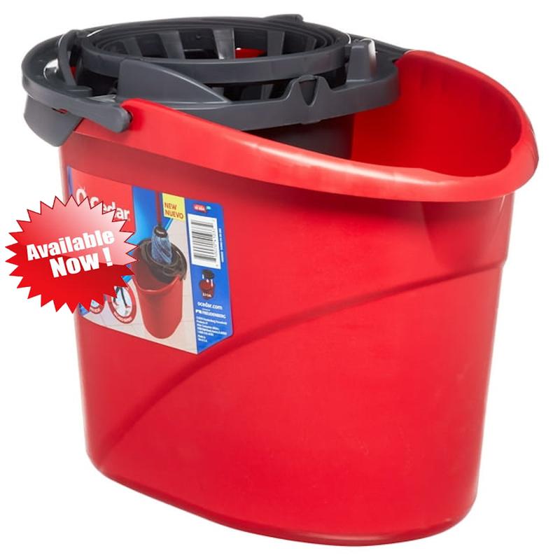 O.C.e.d..a..r QuickWring Bucket, 2.5 Gallon Mop Bucket with Wringer, Red; MOP & BUCKETS; MOP; CLEAN THE ROOM; HOUSEHOLD;....