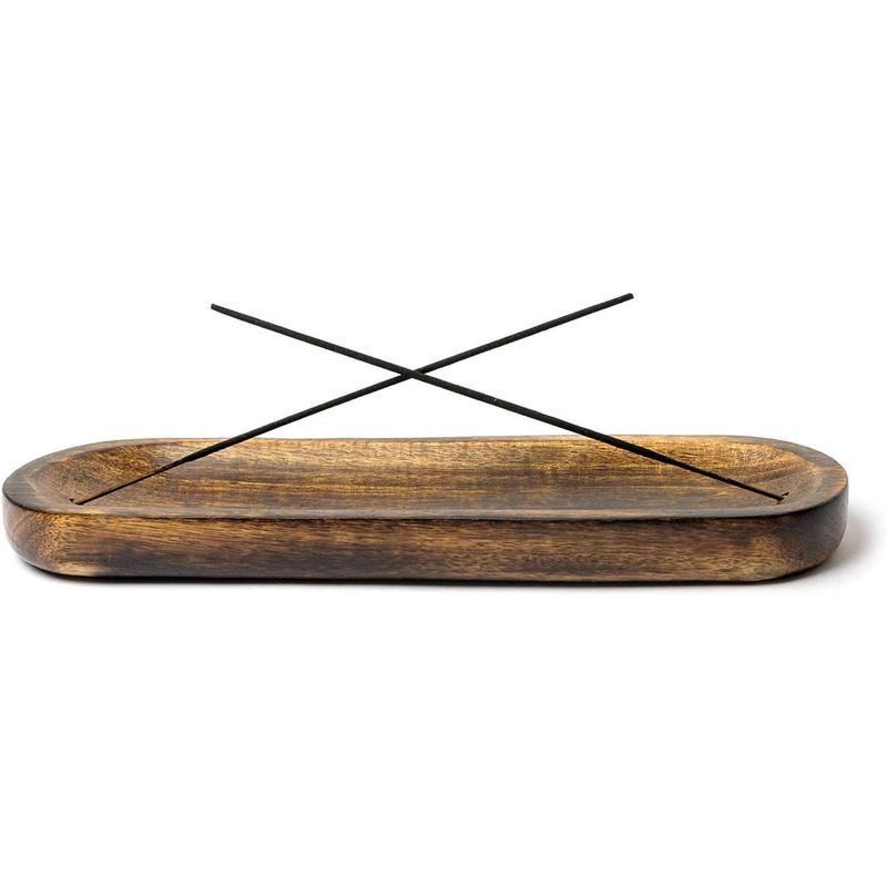 - Traditional-Handmade-Tray-Burner Wooden-Trat-Incense-Stick-Holder Ash-Catcher-Stand for--Meditation-Yoga (11x4x1.22 Inches)