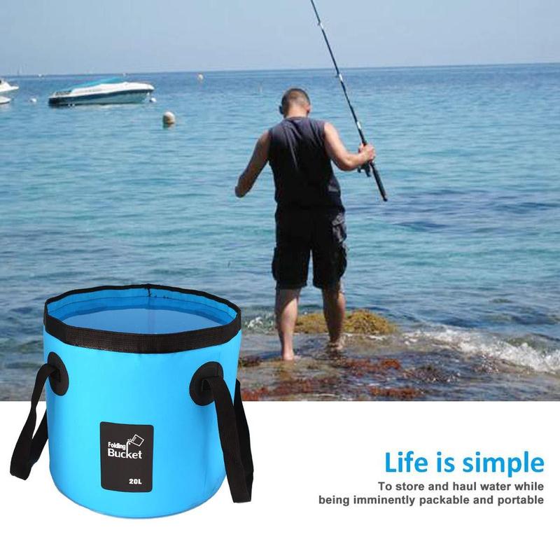 Collapsible Bucket with Handle, 5 Gallon Container Folding Water Bucket, Portable Wash Basin for Outdoor Camping Fishing, Camping & Hiking Equipment, Christmas Gift