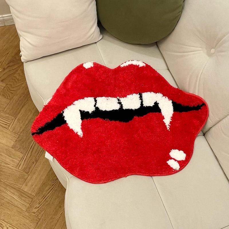 Creative Vampire Teeth Pattern Bath Mat, 1 Count Non-slip Soft Area Rug, Decorative Carpet for Home Living Room Bedroom Bathroom