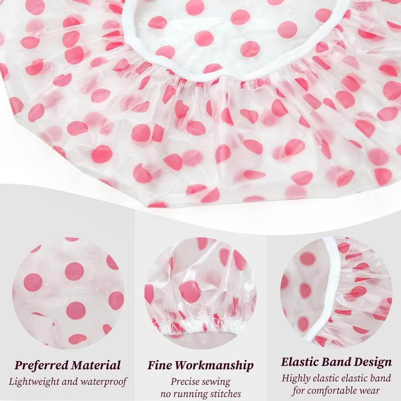 Waterproof Shower Cap, 3 6 9 Counts Reusable Elastic Bathing Cap, Beauty Salon Spa Hair Cap, Heatless Styling Tools for Women & Girls