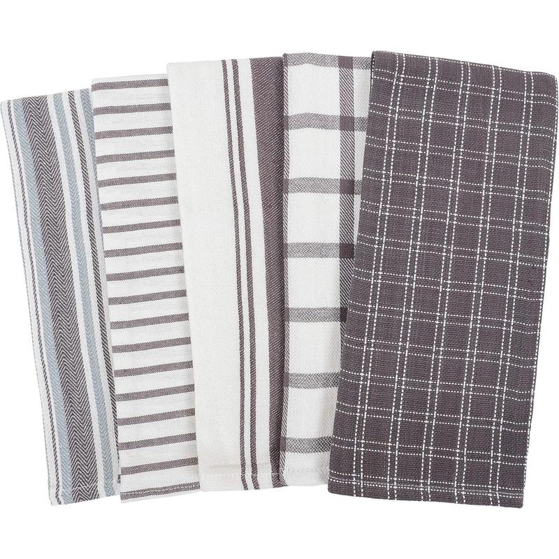 Assorted Flat Kitchen Towels | Set of 10 Dish Towels,  Cotton - 18 x 28 inches | Ultra Absorbent Soft Kitchen  Towels |  for Cooking, Cleaning, and Drying Hands (Gray)