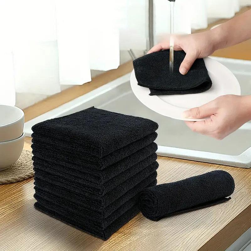 Microfiber Cleaning Cloth, 10pcs Multipurpose Absorbent Kitchen Cleaning Cloth, Household Dishwashing Cloth, Cleaning Rag, Home Essentials