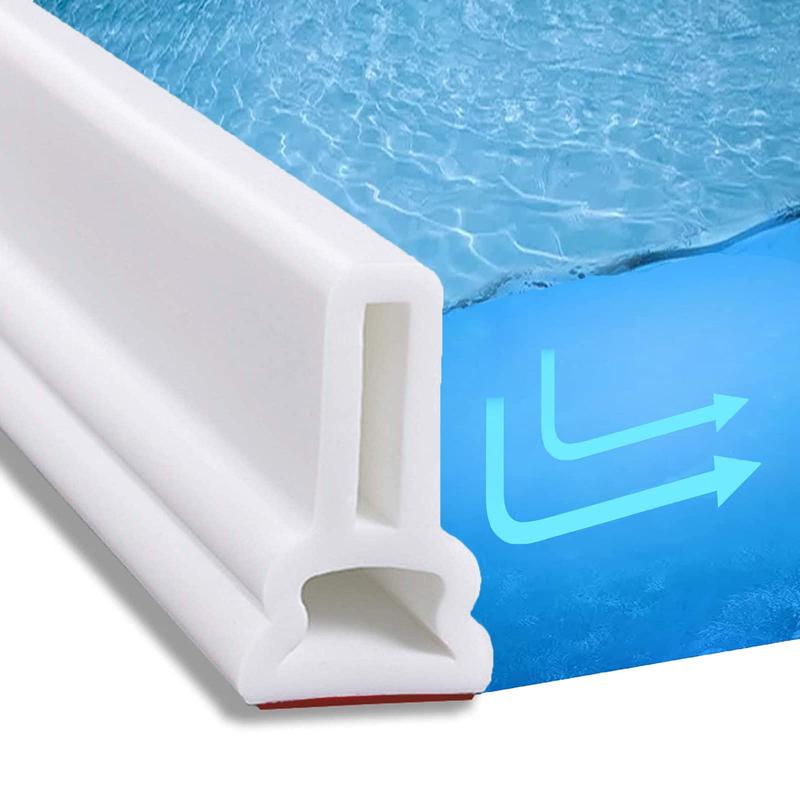 78 Inch Collapsible Shower Threshold Water Dam Barrier,Self Adhesive Silicone Shower Water Bathtub Splash Guard Bathroom Kitchen Water Stopper Blocker for Dry and Wet Separation Seal Strip Edge Trim