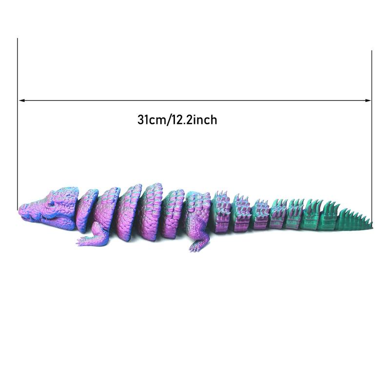 3D Printed Crocodile Design Figurine, Creative Animal Figurine, Desktop Decoration Craft for Home Office Bedroom Living Room