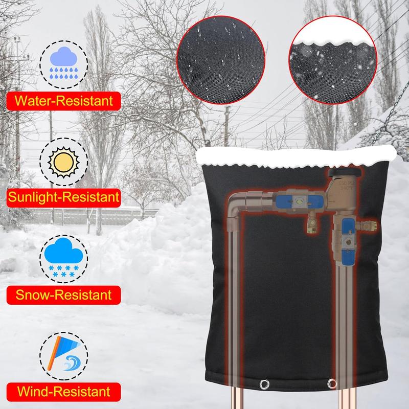 Backflow Preventer Insulation Weatherproof Covers, Pressure Vacuum Breaker Valve Insulated Covers Winter Freeze Protection, Outside Irrigation Sprinkler System Pipe Bag Pouch,16''W x 20''H Waterproof Filter