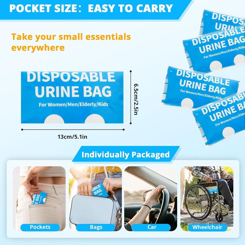 Disposable Urine Bag Travel - 900ML Portable Pee Bags Women Men 24 PCS Emergency Vomit Bags Unisex Urinal Toilet Bag Camping, Road Trip,Traffic Jams, Pregnant, Kids, Patient