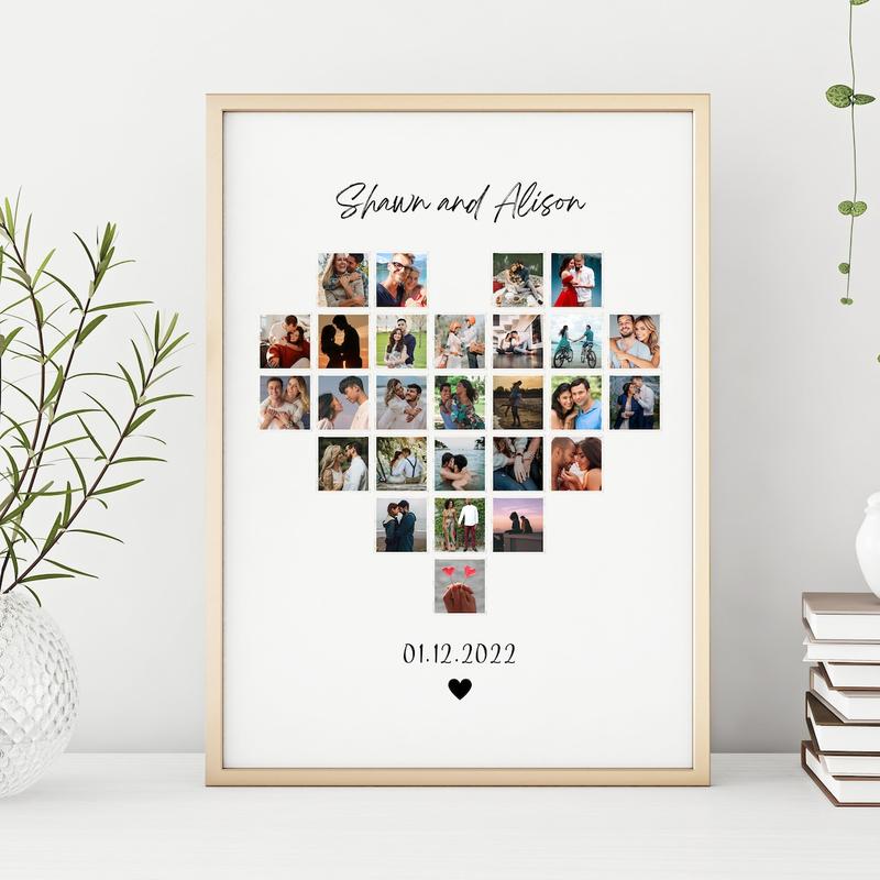 EDITABLE 27 photos, Custom Anniversary Photo collage Template Gift for Boyfriend, Present for Her, decor home