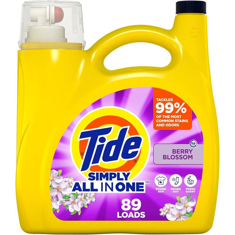 Tide Simply Clean & Fresh Liquid Laundry Detergent, Berry Blossom Scent, 89 Loads, 117 Fl Oz no brand