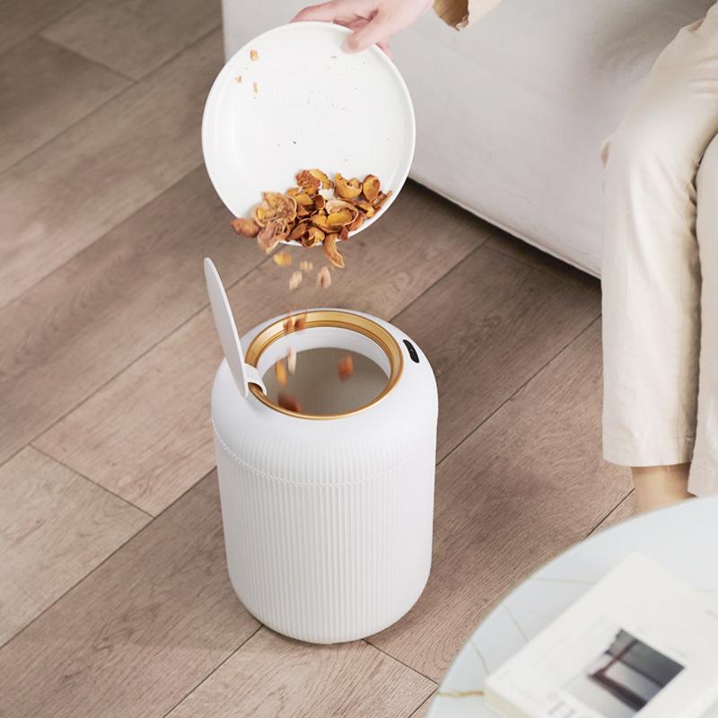 MONTAGE Smart induction  Waterproof  trash bins , trash cans for bathroom, trash cans  for Kitchen,for Bathroom,Bedroom. Office Nordic style Box Round