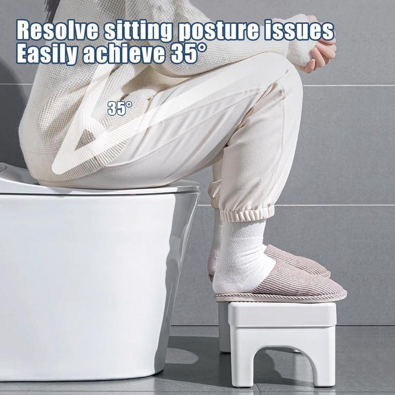 6.7 Inch Toilet Stool for Bathroom, Non-Slip Potty Step Stool for Adults Seniors Kids Plastic Standing