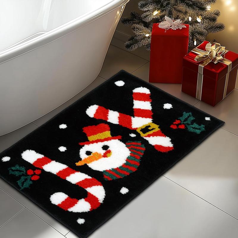 Christmas Bath Mat Cute Christmas Joy Bathroom Rugs Christmas Bathroom Decor Non Slip Bathroom Mat Joy Absorbent Washable Bath Rugs for Bathroom 20x32 inches