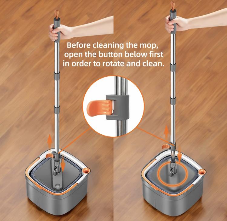 Free shipping!!TikStar Spin Mop & Bucket Set with Self-Separating Dirty Water & Clean Water System, Self-Drying 360° Spin Square Mop Head for Hardwood Tile Marble Floors,Cleaning Mop after the party,adjustable hand tool,Mother's Day Gift