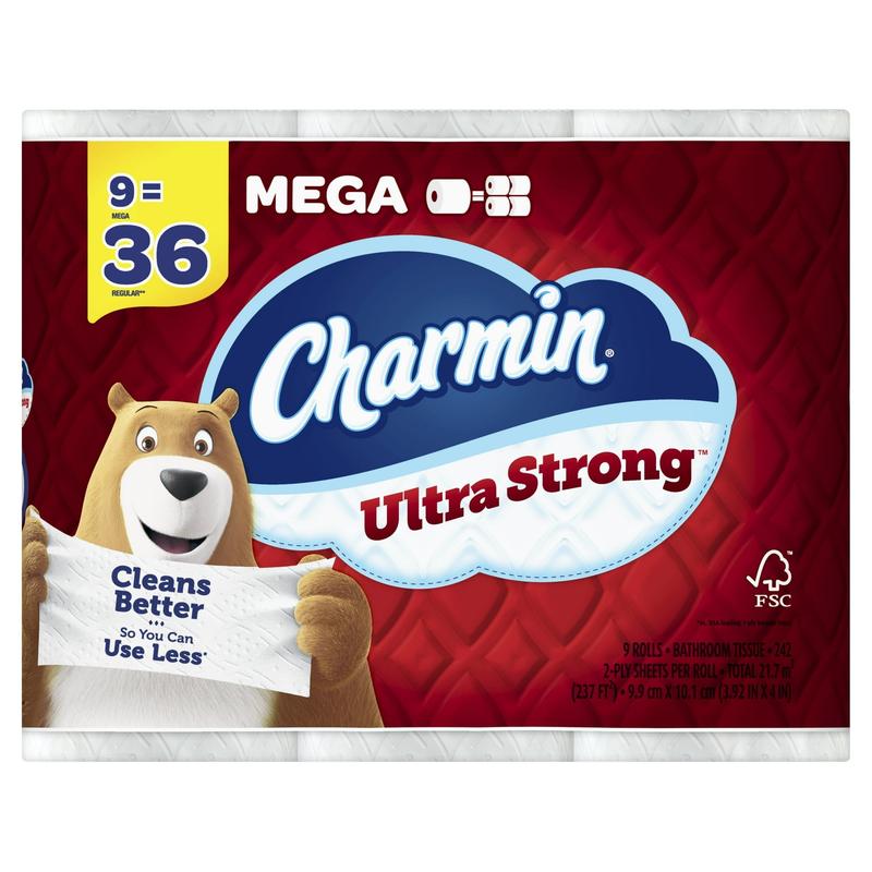 Charmin Ultra Strong Toilet Paper, 9 Mega Roll