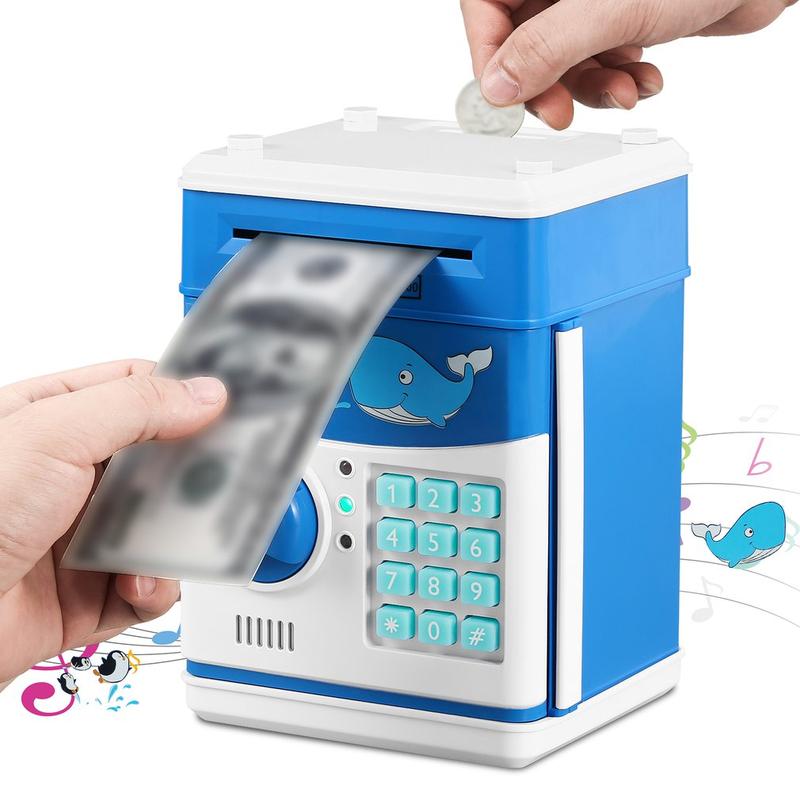 Electronic Cartoon Piggy Bank For Boys Money Bank With Password ATM Piggy Bank For Real Money For Kids And Adults Decor Light Gift