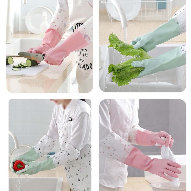 Reusable Cleaning Gloves, 1 Pair Long Dishwashing Cleaning Gloves, High Quality Materials, Non-slip Kitchen Gloves, Gardening Household Gloves