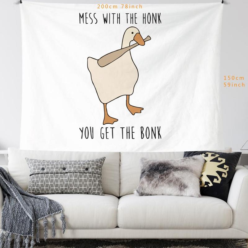 Cartoon Duck Pattern Tapestry, Cute Hanging Blanket, Wall Decor Background Cloth for Home Bedroom Living Room