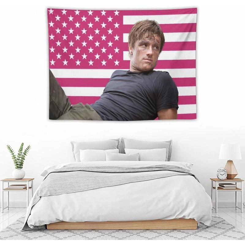 MAOQIANMAN Josh Actor hutcherson Tapestry Wall Hanging Flag Art Aesthetic Poster Dorm Tapestries For Bedroom Party Home Living Room Decor 30