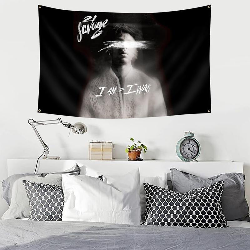 21 Savage Flag Tapestry 40x60in Rapper I am Pop Art Mural Blanket Album Cover Poster for Bedroom Living Room Dorm Wall Decor