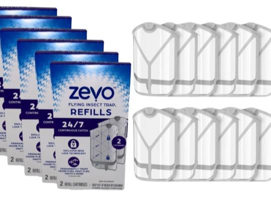 ZEVO Flying Insect Refills for Indoor Light Trap: Multi-Pack Cartridges for Fruit Flies, Gnats, and Houseflies Kitchen Home pest control