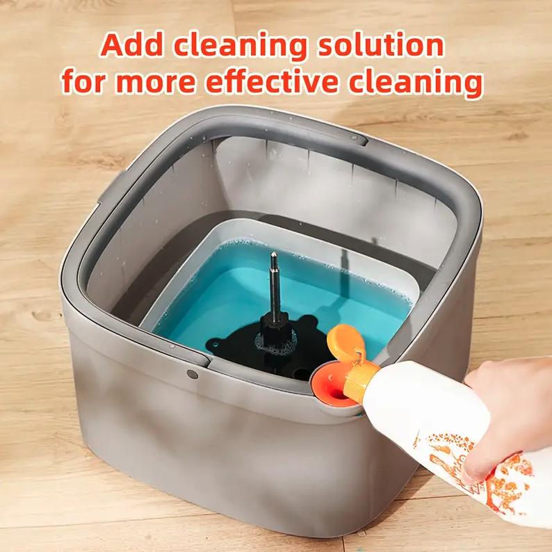 Spin Square Mop Square Spin Mop and Bucket Set, with Dirty Clean Water Separation System, Self Rotating Mop-Head for Hardwood Tile Marble Floors with 2 6 Pcs Mop