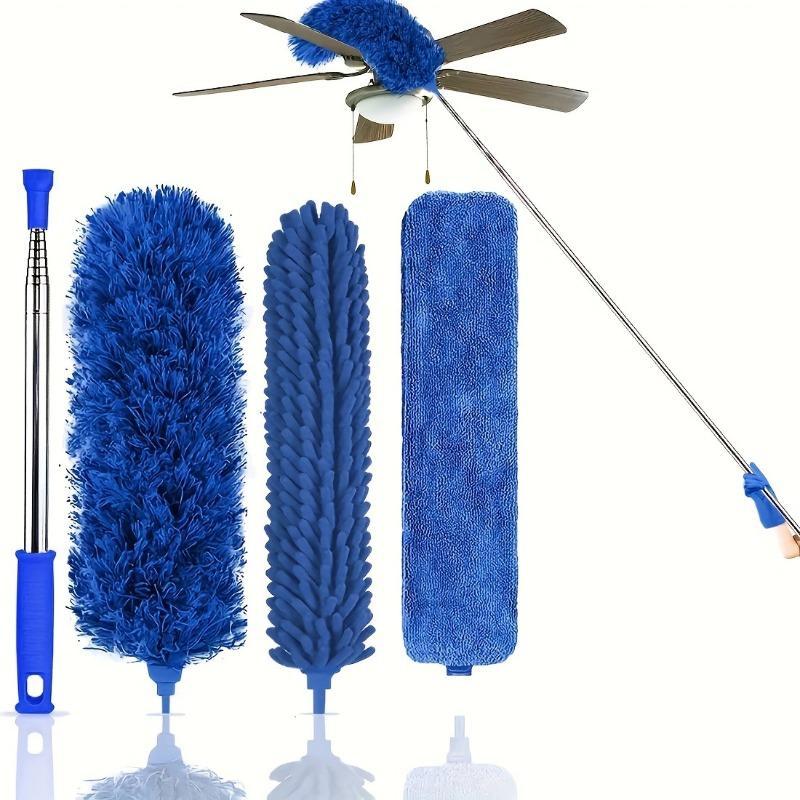 Cleaning Duster Set, 5 Counts set Including Duster Head & Pole & Brush, Multipurpose Household Cleaning Tool for Home Kitchen