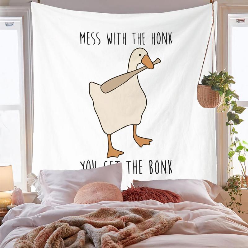 Cartoon Duck Pattern Tapestry, Cute Hanging Blanket, Wall Decor Background Cloth for Home Bedroom Living Room