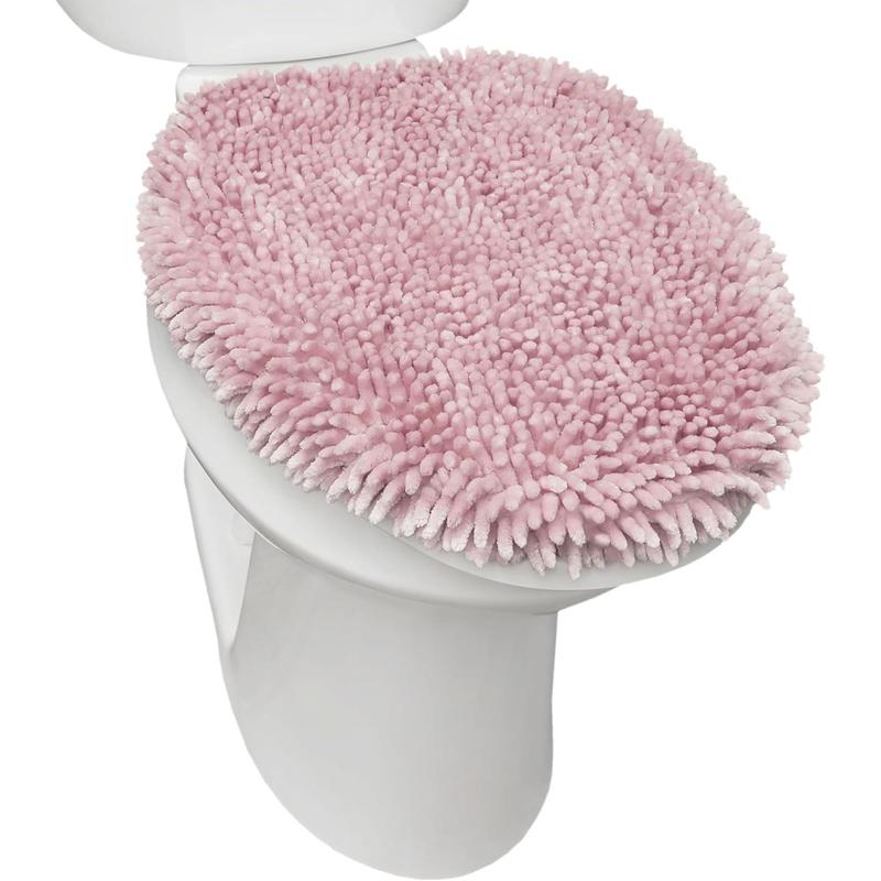 Plush Chenille Shag Machine Washable Ultra Soft  Toilet Lid Cover 18.5