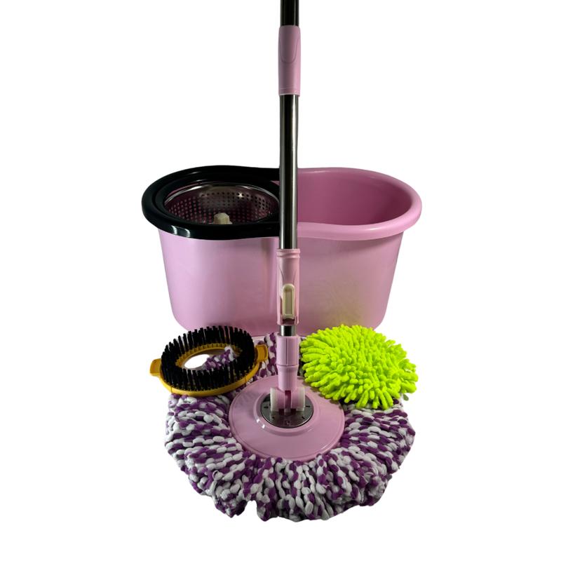 That Girl Bundle,Tovar Mop,Single (One) Bucket system, Duster, Spin Right Brush, Microfiber Mop Head, Stainless Steel Wringer, Tall 61