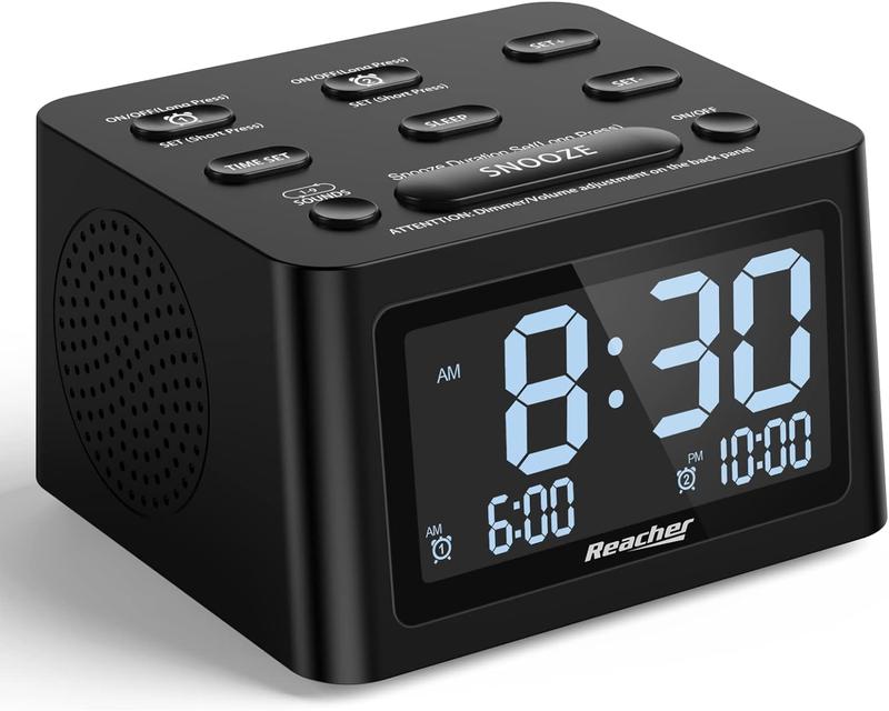 Dual Alarm Clock & Sleep Sound Machine, USB Charger, 12 Soothing Sounds, 6 Wake Up Sounds, Auto-Off Timer, 0-100% Dimmer - Ideal for Bedroom, Bedside (R3, X002KQ81H7)