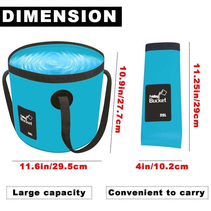 Collapsible Bucket, 1 2 Counts Portable Foldable Bucket with Handle & Storage Bag, Wash Basin for Fishing Car Washing Camping Hiking