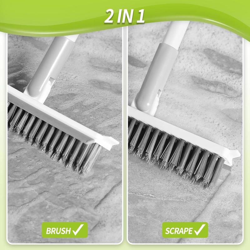 Grout Brush with Long Handle, Grout Cleaner for Tile Floors, Shower Tile Floor Scrubber