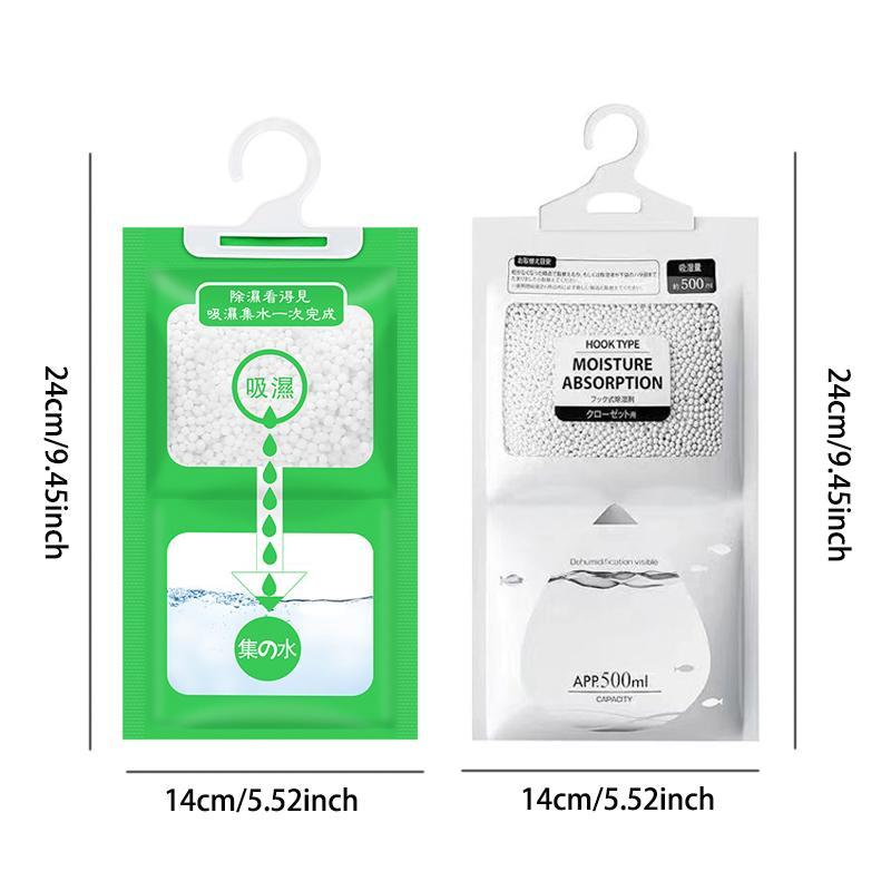 Hanging Moisture-proof Bag, 5 10pcs Reusable Hanging Dehumidifier Bag, Household Moisture-proof Bag for Wardrobe & Dormitory