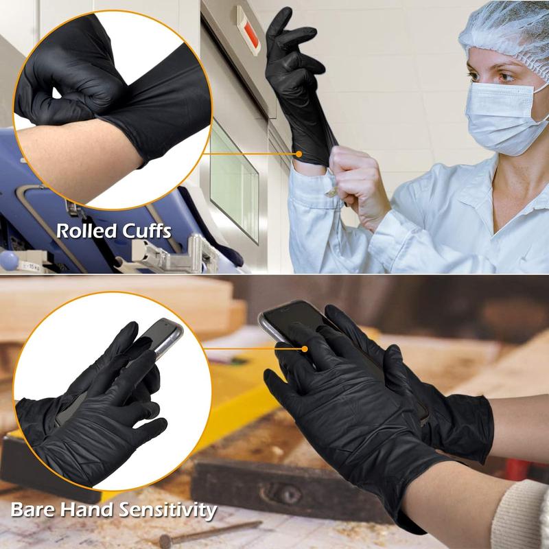 Synthetic Nitrile Black Gloves 4mil-100 Count, Disposable Gloves Latex Free Latex Free, Powder Free, Clean Food Grade Gloves Cleaning