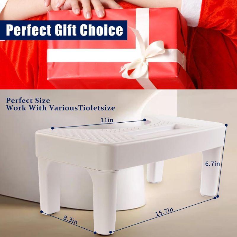 6.7 Inch Toilet Stool for Bathroom, Non-Slip Potty Step Stool for Adults Seniors Kids Plastic Standing