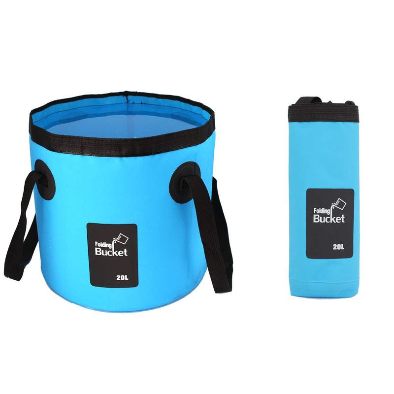 Collapsible Bucket with Handle, 5 Gallon Container Folding Water Bucket, Portable Wash Basin for Outdoor Camping Fishing, Camping & Hiking Equipment, Christmas Gift