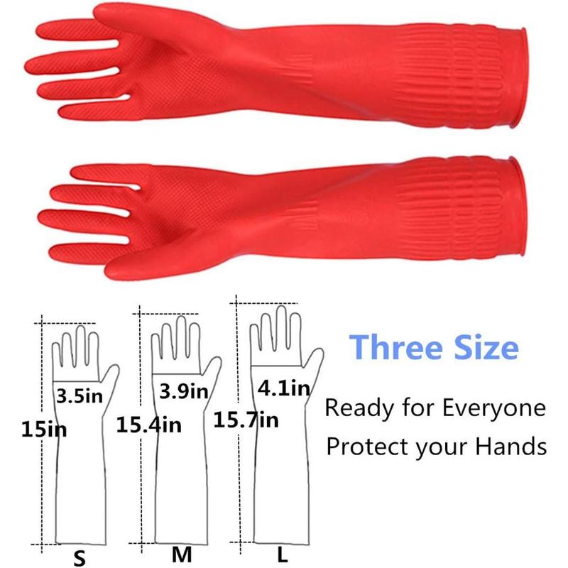 Rubber Cleaning Gloves Kitchen Dishwashing Glove 2-Pairs And Cleaning Cloth 2-Pack,Waterproof Reuseable. (Small) Gift for Mom,Mother's Day Gift